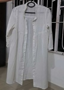 white strip shirt dress
