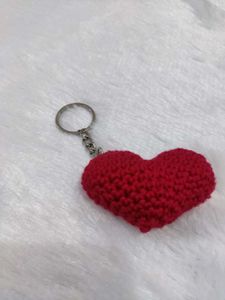 Crochet Heart Keychain