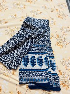 Elegant Blue Printed Kurta with dupatta 🧿