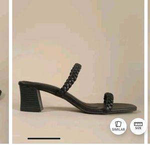 Chic Black Braided Heels