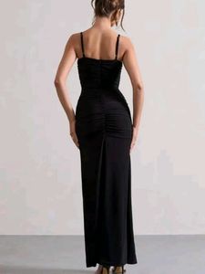 Elegant Black Bodycon Maxi Dress