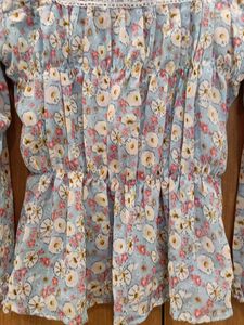 Floral Lace Trim Summer Top