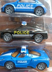 Police Car Set (DIE CAST ) PULL-BACK