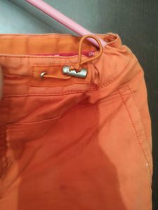 Orange Wide Leg Cargo Pants