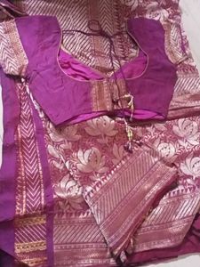 Elegant Purple Saree & Blouse