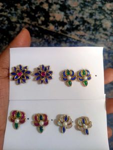 Stud Earrings 4 Pairs