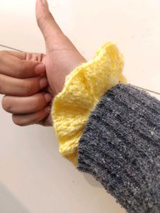 Yellow Knitted Scrunchie