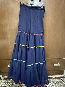 Navy Blue Frill Sharara Suit Set