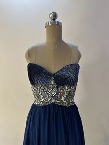 Navy Blue Embellished Dress