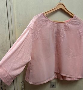 Pink Embroidered Top