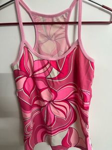 Pink Floral Print Tank Top