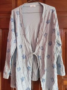 Cute Blue Printed Cardigan
