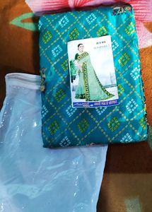 Teal &amp; Navy Blue Saree