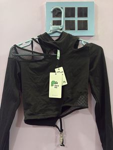 Newme Edgy Black Cutout Long Sleeve Top