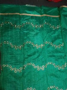 Green &amp; Gold Embroidered Dress