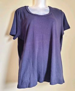 Size  L 🎁Buy 2 Get 1 Free🎁Navy Blue Casual Top