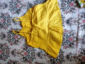 Yellow Top And Flower Print Paint