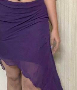 Purple Asymmetrical Skirt