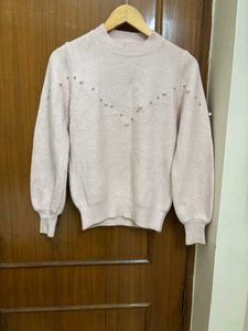Pink Pearl Embellished Sweater