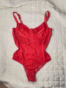 Red Corset Streacbl Bodysuit