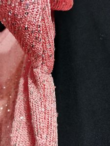 Oversized Top Pink Sequin Worked To