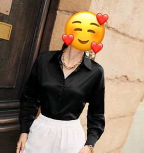Black Satin Shirt For Women