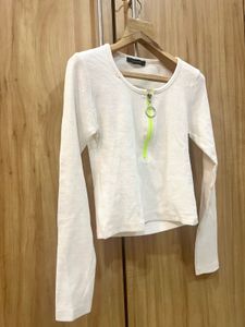 White Ribbed Top