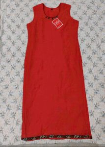 New Red Bohemian Sleeveless Kurta