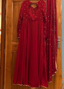 Elegant Maroon Anarkali Suit