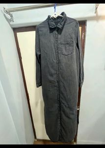 Branded Denim Shirt Dress