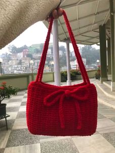 Crochet Bag With Bow On It