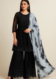 Mirror Work Black Chikankari Set 🖤