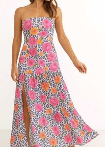 Floral Strapless Maxi Dress