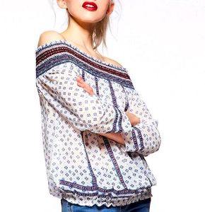 ✨ Boho Off-Shoulder Printed Top