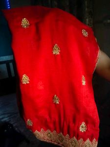 Brand New Beautiful Red Saree With Blouse