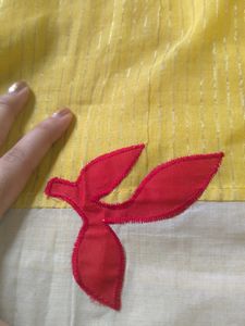 Boutique Creation Red, Yellow And White Saree