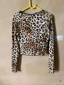 Leopard Tie Up Top
