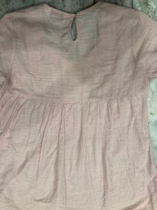 Biba Pink A-line Cotton Kurta
