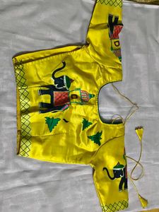 Yellow Elephant Print Lehenga Choli For 11-12 Yrs