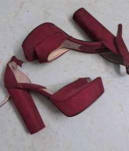 Red Platform Heels