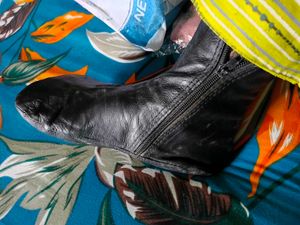 Black Leather socks winter