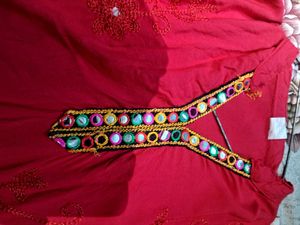 Beautiful Designed Red Kurti
