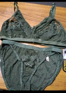 Green Bra &amp; Panty Set