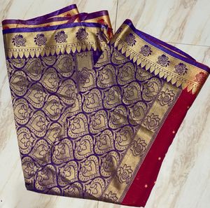 Elegant Purple Silk Saree
