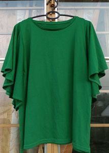 Green Flutter Sleeve Top