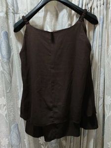 Brown Beaded Tank Top