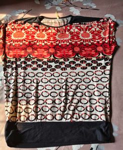 Red Floral Print Top
