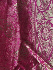 Pink &amp; Gold Brocade Fabric