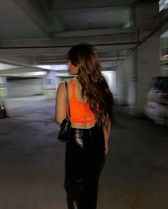 Orange cut-out top