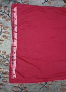 Red &amp; Animal Print Kurta Set